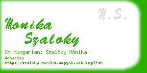 monika szaloky business card