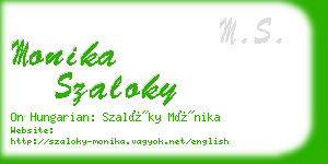 monika szaloky business card